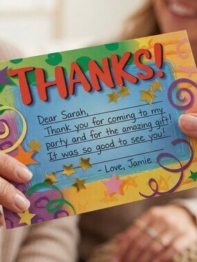 Vibrant Party Thank You Notes with Gold Star Confetti Pack - 8ct All Occasions